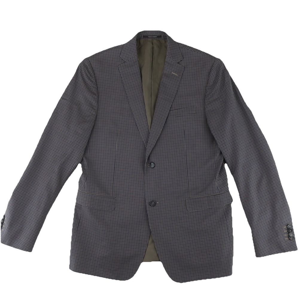 Z Zegna Wool Gingham Sport‎ Coat Blazer Jacket Mens 50R